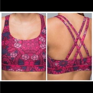 Lululemon Energy Bra Prisma Multi Guava Lava Boom Juice *Luxtreme, size 6 in EUC
